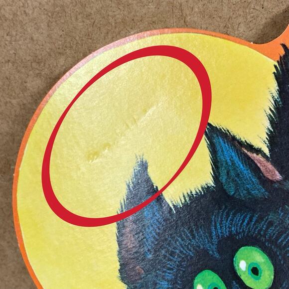 Vtg Halloween 4 Die Cuts Kirk Pumpkin Man, Skeleton, Witch, Cat On Grave 1980s - Picture 15 of 15